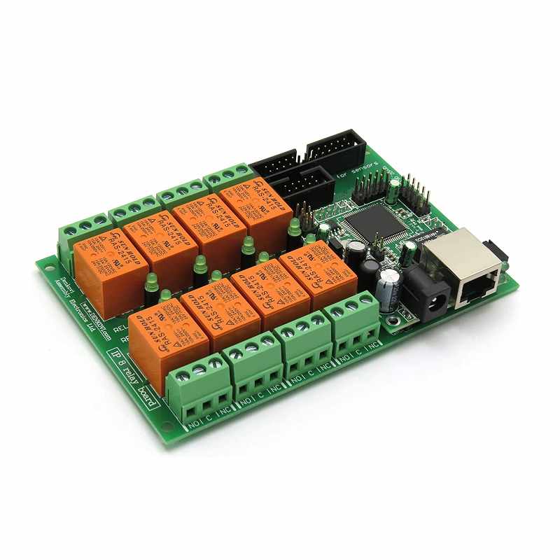 Denkovi 以太網中繼控制器模塊，Web服務器IP +溫度傳感器LM35DZ，SNMP，Web，Android，iOS，24VDC [2美國直購]