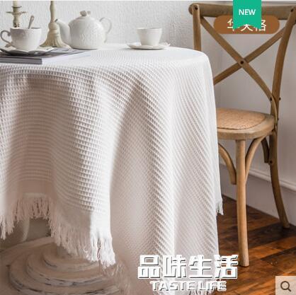 餐桌墊 法式ins風桌布白色蕾絲針織圓桌布復古茶幾餐桌蓋布輕奢書桌台布 城市玩家