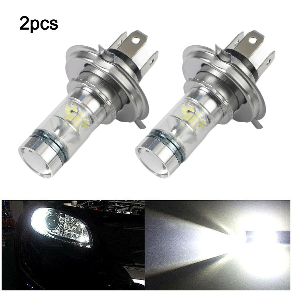 【可開發票】現貨】2*汽車H4 8000k遠光燈/近光燈20-led霧燈行車drl燈泡白燈