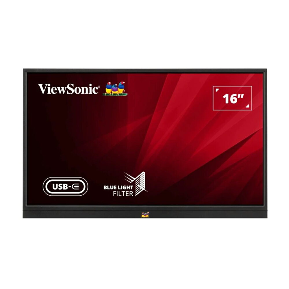 【CUBE卡最高10%回饋】ViewSonic VA1655-3 16” USB-C 輕薄便攜顯示器