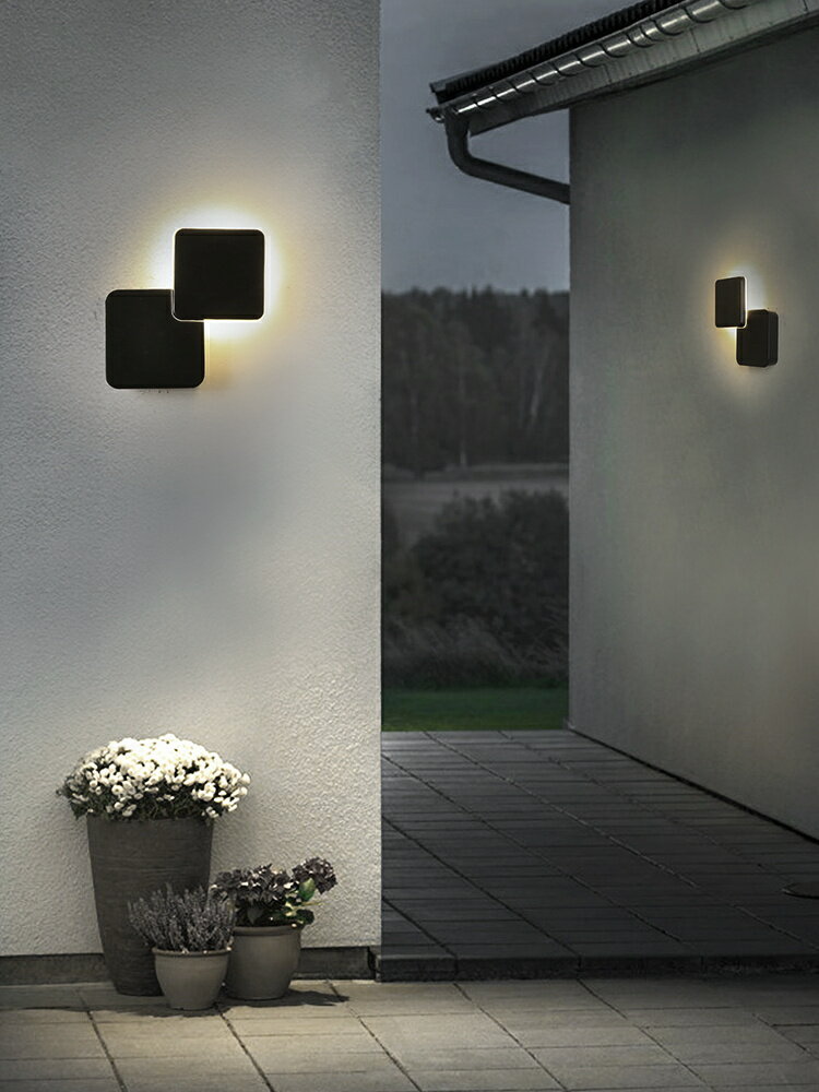 戶外防水壁燈現代簡約花園別墅庭院可旋轉創意室外陽臺樓梯外墻燈