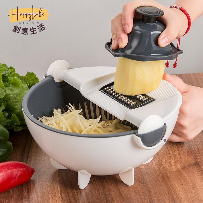 免運 切絲機 切片機 切菜器 家用切片機 家用多功能切菜器廚房切菜神器瀝水籃切絲切片刨絲器土豆絲擦絲器特惠/開立發票K0929新店開業 售後保障