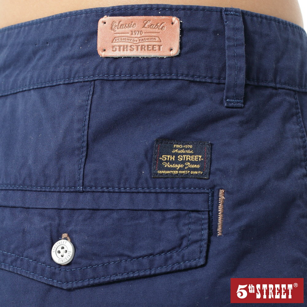 女裝 休閒短褲-灰藍色 (920079) 【5th STREET】【全館滿$3000贈環保餐具收納包】 5