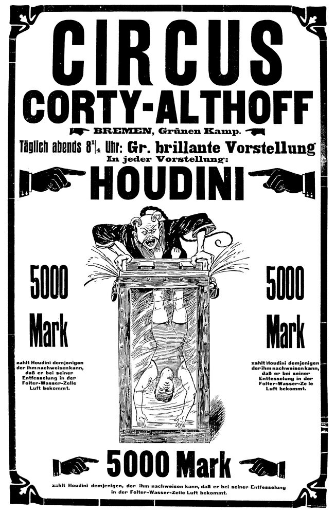 harry houdini water torture cell escape