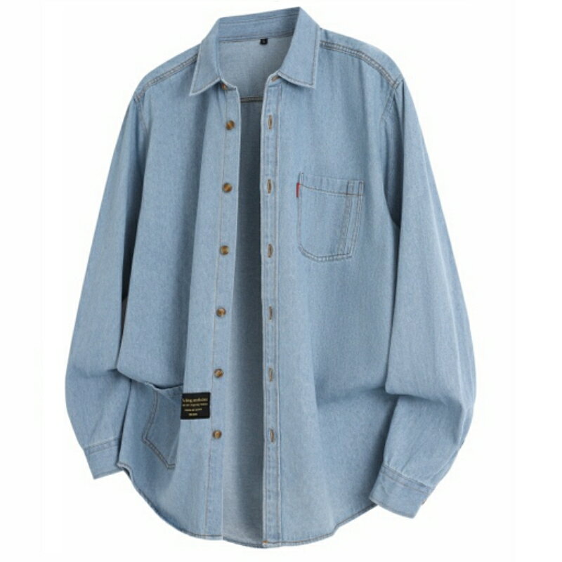 【巴黎精品】現貨+預購 美式復古牛仔襯衫經典牛仔外套秋冬長袖上衣寬鬆大碼休閒男裝-休閒純棉3色a1ma26