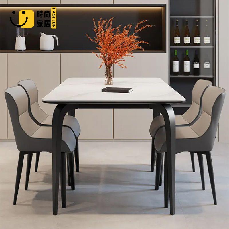 【時尚家居】 現代極簡 長餐臺餐桌 家用巖板餐桌 簡約意式巖板 長方形餐桌 輕奢飯桌 現貨免運 可開發票