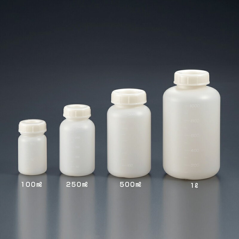 《SANPLATEC》廣口瓶 刻度 PE 抗靜電 Bottle, Wide-Mouth, PE, Antistatic
