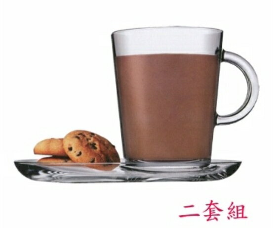 金時代書香咖啡 SYG 土耳其 Pasabahce 精緻玻璃咖啡杯盤-二套組 400ml P-95781