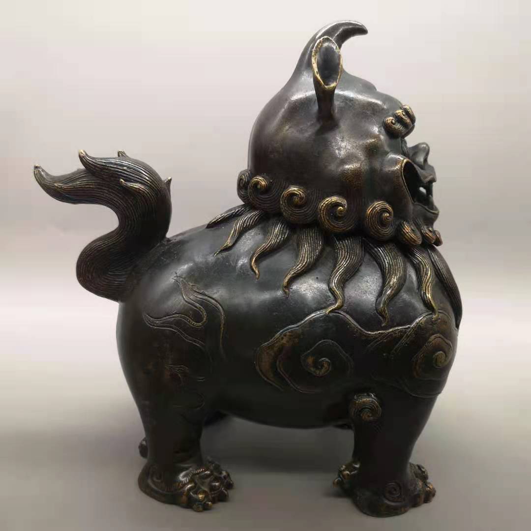 純銅 貔貅 香炉 家庭用 香檀置物9