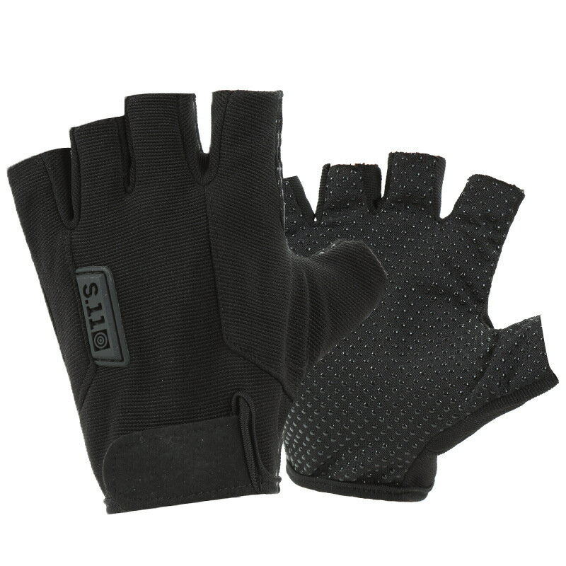 男戶外戰術半指手套格鬥防滑運動手套騎行自行車手套健身露指手套鑫弘-戶外運動