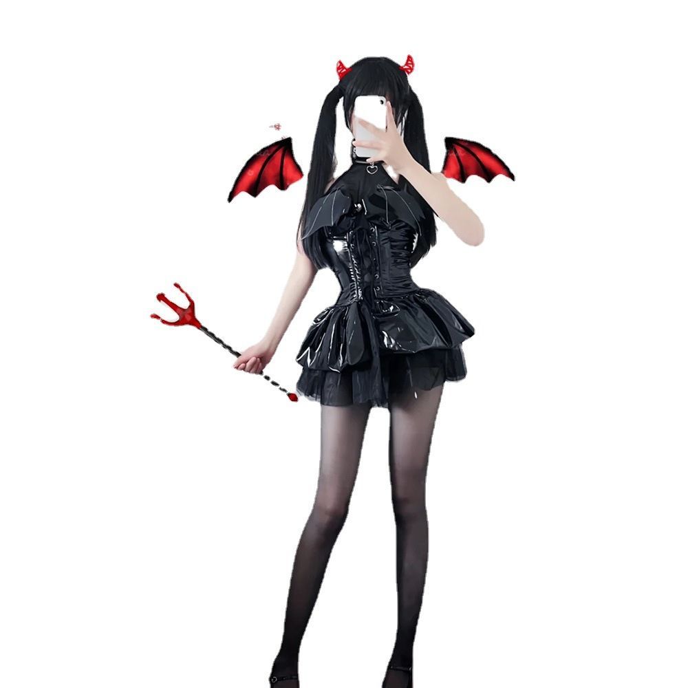 【台灣公司 可開發票】COS日系二次元cos魔女cosplay服裝女小惡魔透視短裙純欲辣妹制服 3