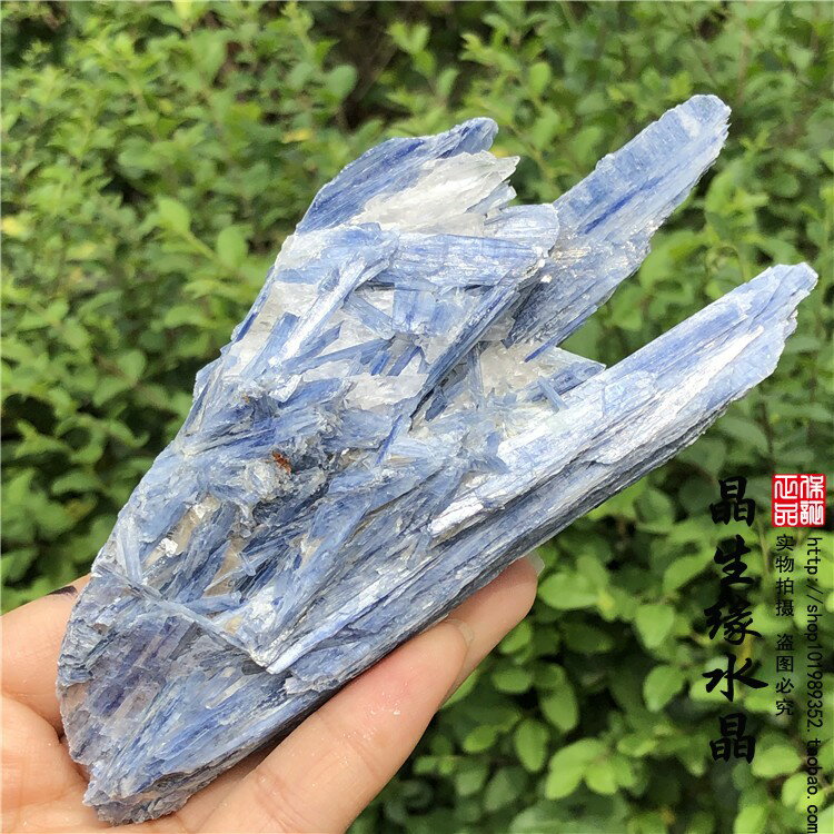 天然巴西藍晶原石礦物晶體標本原礦 能量奇石實物圖3