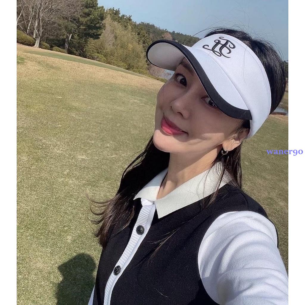 外貿原單高爾夫服裝女帽子夏季運動戶外棒球帽防曬遮陽刺繡無頂帽