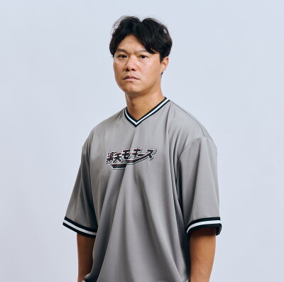 YOKOSO羅紋領樂天短T-灰