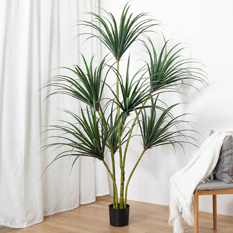 模擬綠植 發財樹 仿真植物 盆栽 盆景北歐仿真植物盆栽龍血樹 家居室內裝飾擺件落地大型綠植鐵樹盆景
