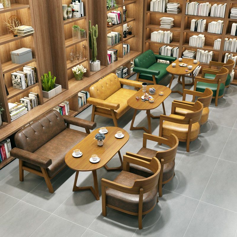 廠家直銷 免運 咖啡店桌椅 奶茶店桌椅 桌椅組合 網紅咖啡廳桌椅組合奶茶店休息區休閑中式茶館書吧接待洽談卡座椅特惠/開立發票 特價出清 Z1106