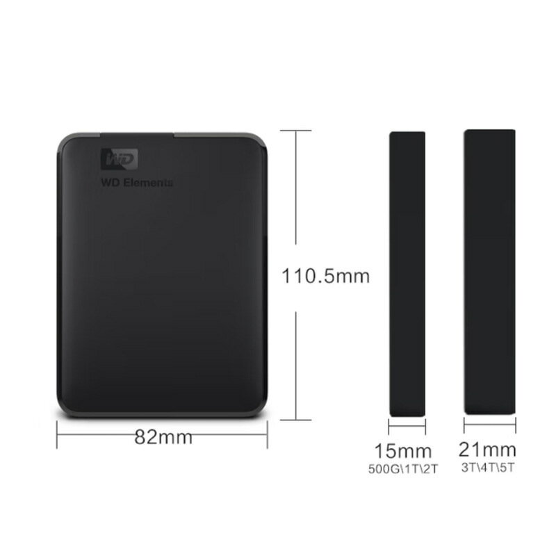 WD西部資料適用新元素移動硬碟2T 4T 5T電腦外接便捷式硬碟USB3.0【宜家良品百貨】