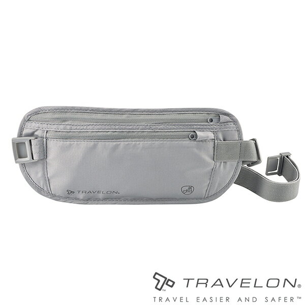 美國【TRAVELON】 RFID BLOCKING 貼身腰包 灰