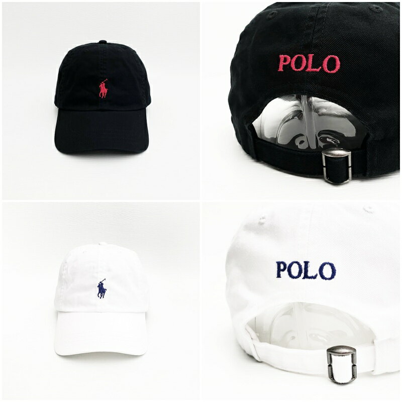 美國百分百【全新真品】Ralph Lauren 帽子 休閒 配件 女款 RL 小馬 POLO 棒球帽 黑色/白色 CS28