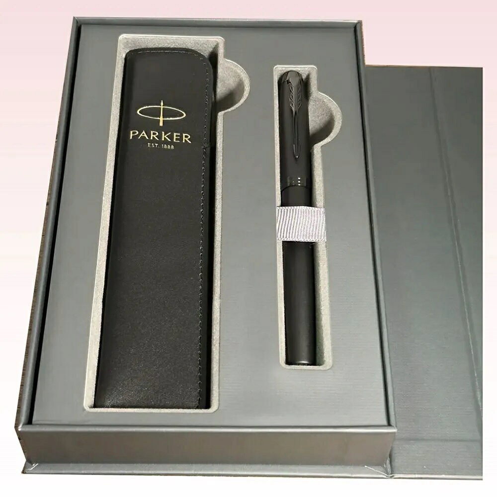 PARKER 派克 IM理性黑鋼珠筆 真皮筆套禮盒 可刻字