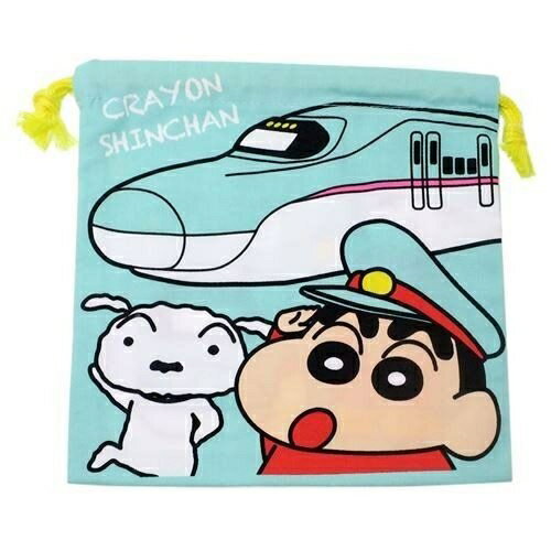 【震撼精品百貨】蠟筆小新 Crayon Shin-chan 日本鐵道系列棉質縮口袋/收納袋-新幹線E5系#29860 震撼日式精品百貨