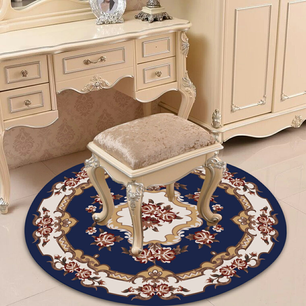 圓形地毯歐式現代客廳茶幾毯 臥室書房吊椅墊子圓形地墊電腦椅墊