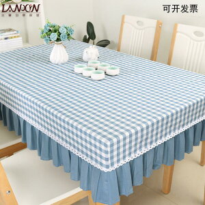 桌套棉麻桌布布藝套罩幼兒園課桌桌布套家用格子長方形茶幾餐 【奇趣生活】