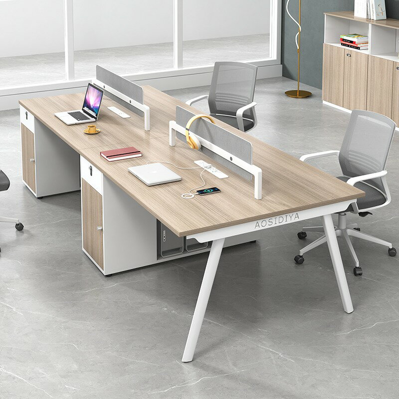 職員辦公桌椅組合4四6人位簡約現代辦公室桌子屏風工位電腦桌卡座