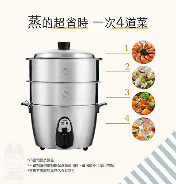 TATUNG大同端午節蒸籠不鏽鋼蒸籠TAC-S02 (大同10~11人份電鍋適用) 電鍋