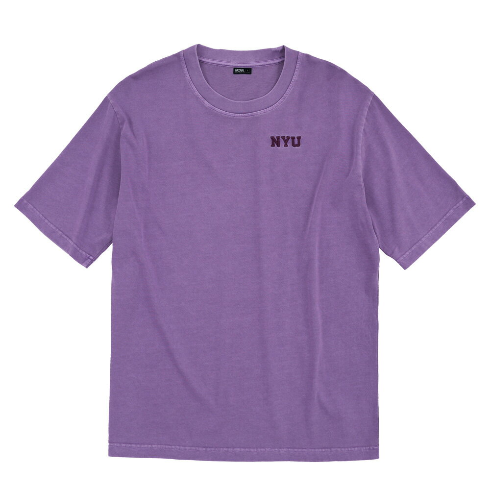 【滿額現折300】NCAA 短T 紫 NYU 水洗 刺繡LOGO 寬版 短袖 中性 7325100692