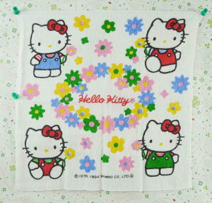 【震撼精品百貨】Hello Kitty 凱蒂貓 方巾-花花走拿站 震撼日式精品百貨