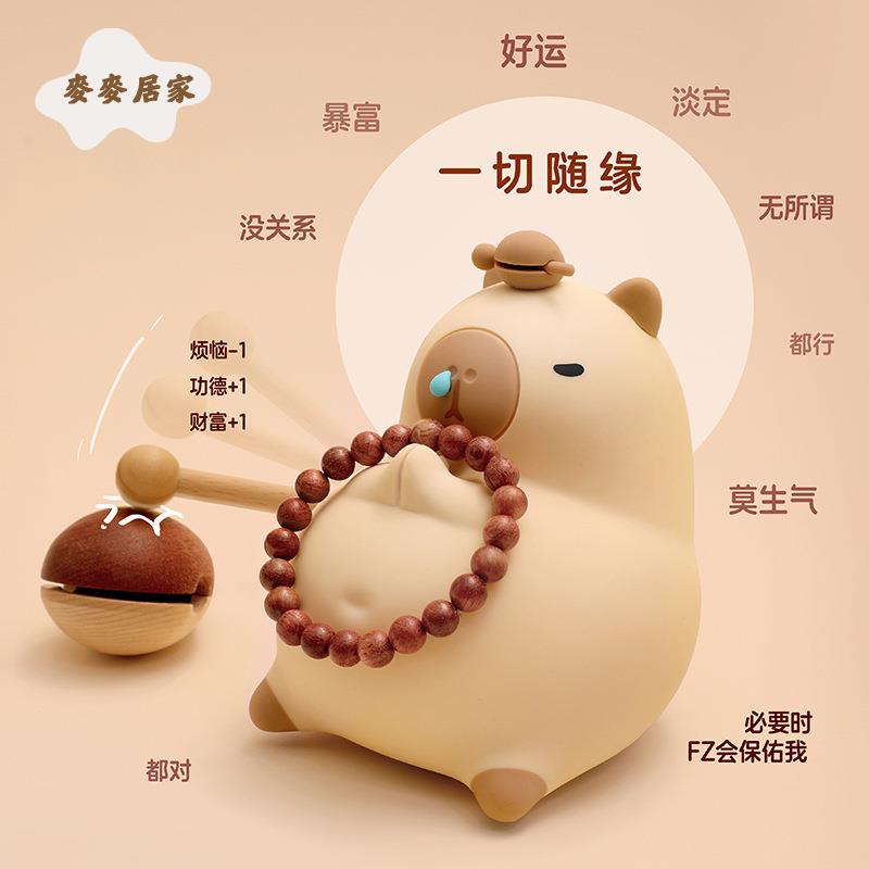 卡皮巴拉小夜燈 臥室桌面擺件 柔光定時 伴睡氛圍夜燈 鼻涕熊趣味燈 [PP0505061]