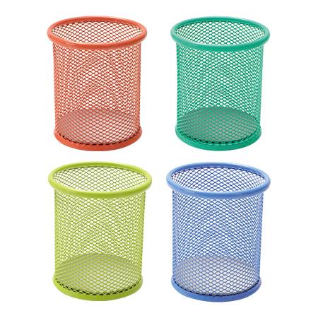 得力 Deli 彩色拉網筆筒 4色(顏色隨機出貨) /個 E9153