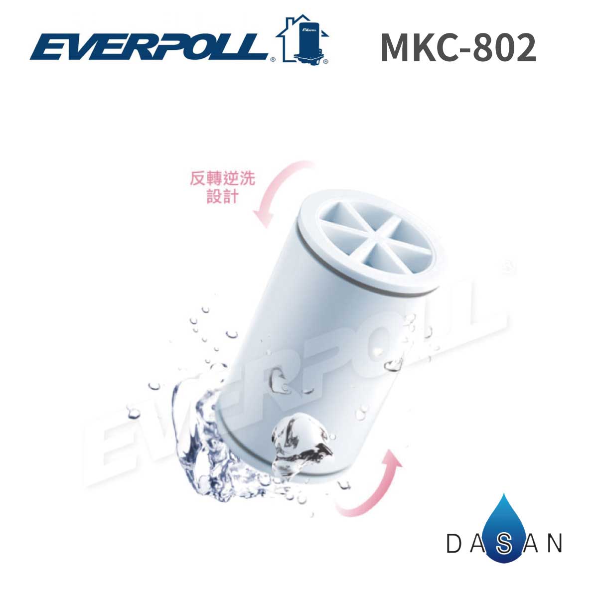 【EVERPOLL】 MK-802 專用濾芯 微分子SPA潔膚活水器 洗顏盥洗專用濾芯 MKC