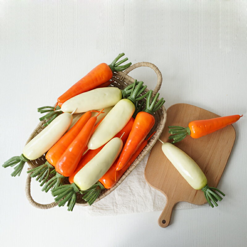 仿真胡蘿卜模型 裝飾蔬菜 Lmdec田園蔬果飾品 廚房菜籃裝飾品