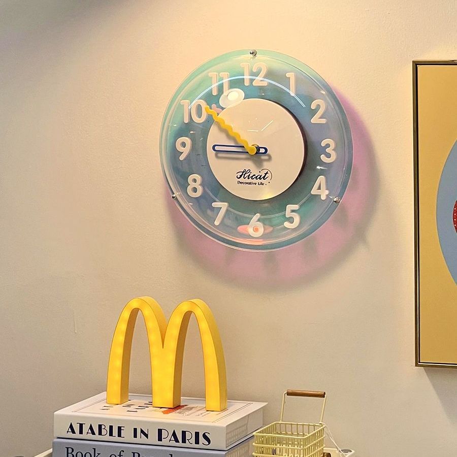 泡泡時尚掛鐘可掛可擺靜音鬧鐘2024創意家用客廳掛墻臥室時鐘鐘表