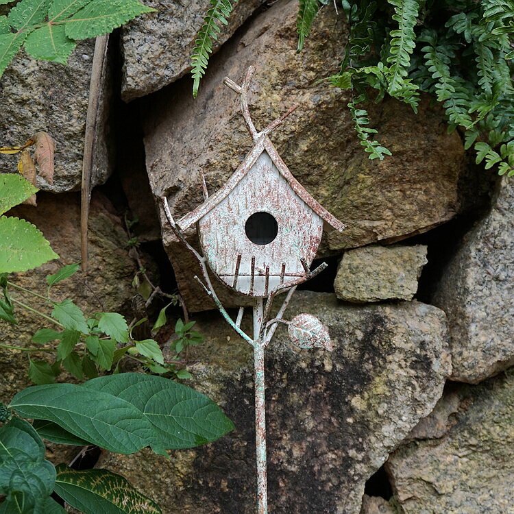 花園鐵藝鳥窩花插 庭院戶外做舊爬藤架園藝花架 美式鄉村花園小品