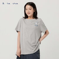 a la sha 手推車蘋果貓後抽繩造型T a la sha 手推車蘋果貓後抽繩造型T