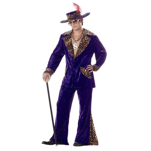 Adult Mens Purple Pimp Cheetah Halloween Costume sz XL sold by ...