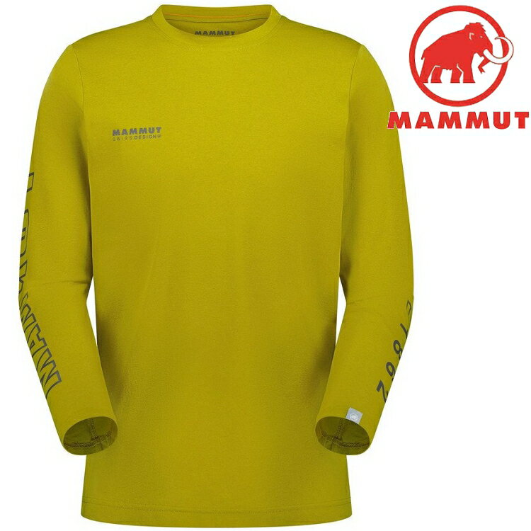 Mammut 長毛象 QD Logo Print Longsleeve T-Shirt 男款 圓領長袖上衣 1016-01030 40291 光暈黃/鋼鐵灰 PRT3