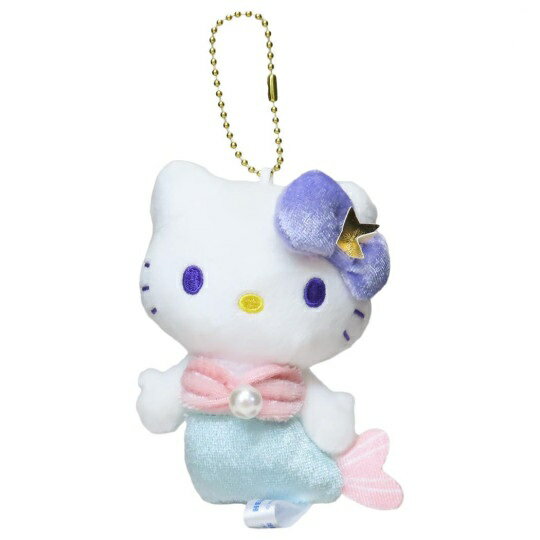 【震撼精品百貨】Hello Kitty 凱蒂貓~日本三麗鷗sanrio KITTY絨毛玩偶吊飾-紫蝴蝶結藍尾人魚變裝*19907