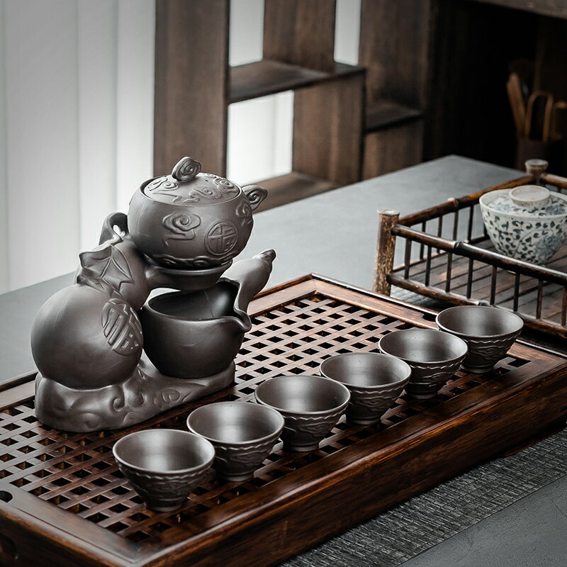 家用茶具套裝紫砂茶杯懶人簡約小套創意泡茶壺時來運轉辦公室會客