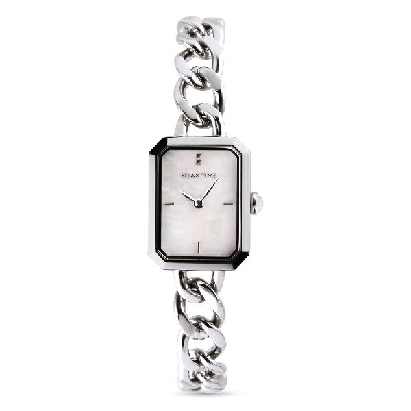 Relax Time RT-109-2-01 長方手鍊風格女錶 白 24mm｜樂天領券現折★全館特惠中★指定刷卡回饋10%