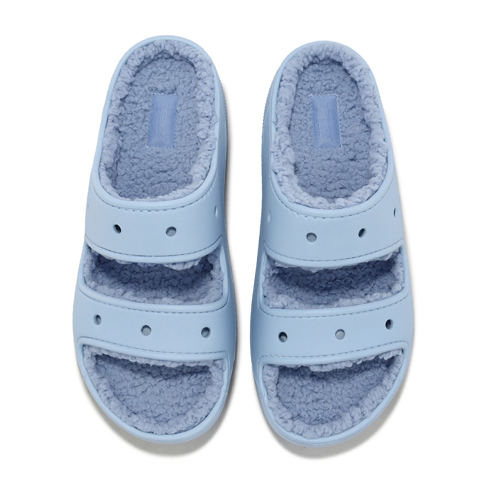 Crocs 洞洞鞋 涼拖鞋 Classic Cozzzy Sandal 男鞋 女鞋 寶石藍 內裡絨毛 卡駱馳 2074464NS