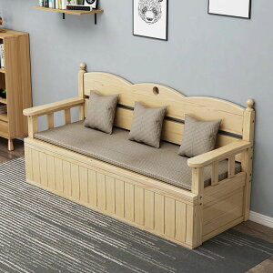 實木沙發床小戶型可折疊雙人沙發客廳多功能單人坐臥兩用床經濟型