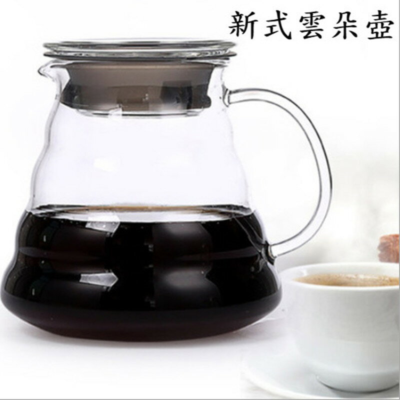 雲朵壺 咖啡分享壺 耐熱玻璃手沖咖啡壺 花茶壺 容量600ml
