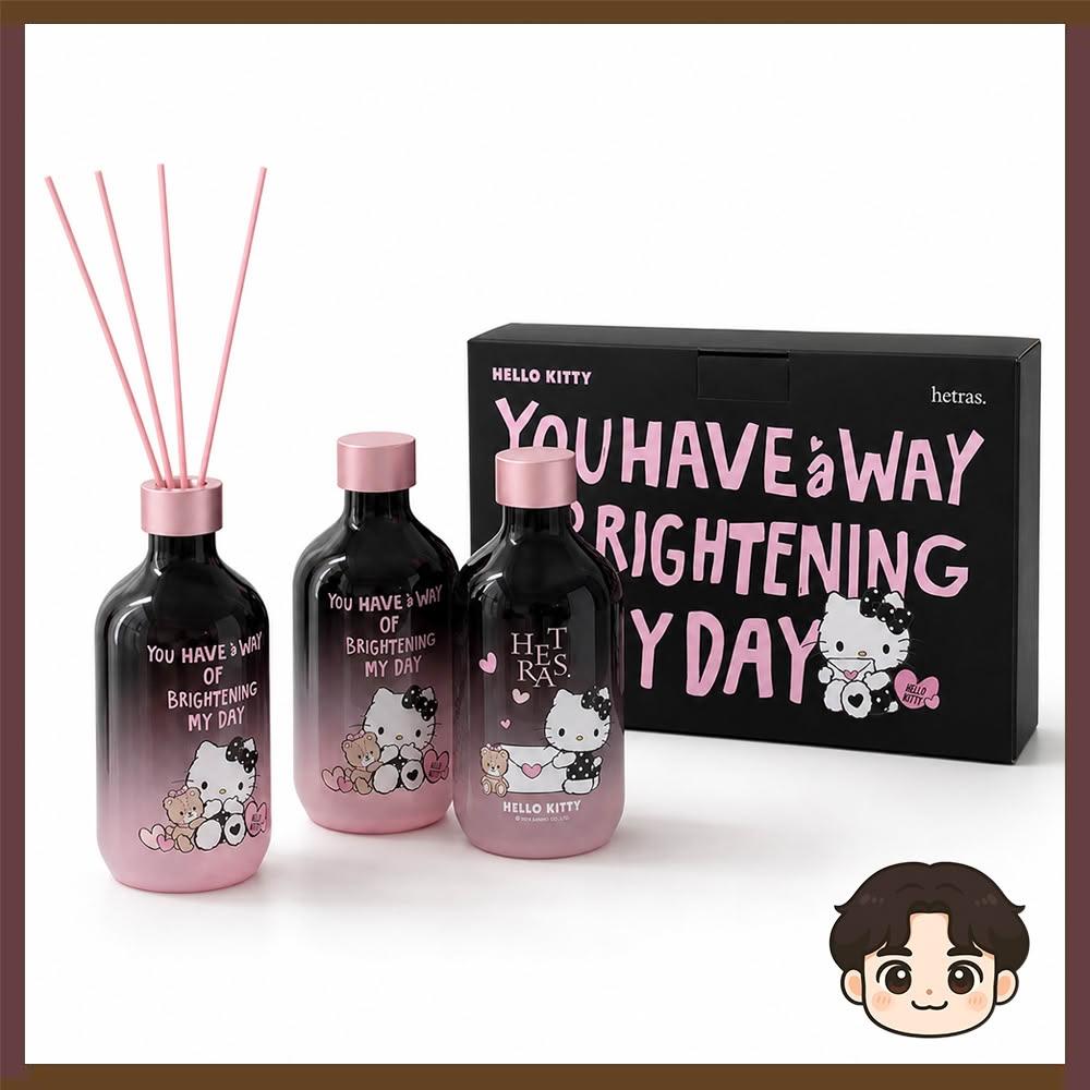 【HETRAS】【小李の嚴選】韓國HETRAS × HELLO KITTY限量聯名室內擴香禮盒500ml×3瓶(單盒)(官方公司貨)