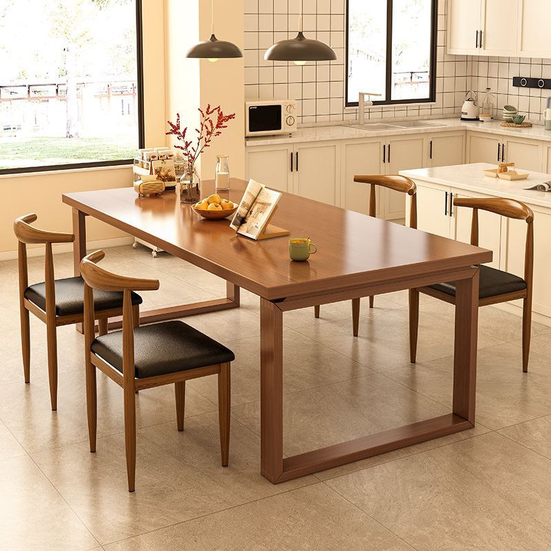 新中式餐桌長方形實木腿商用桌椅組合客廳大板桌書桌家用吃飯桌子