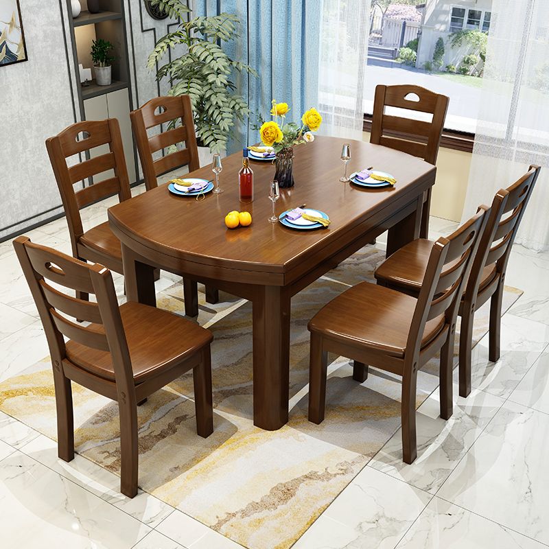 餐桌椅組合家用小戶型現代簡約折疊伸縮實木餐桌兩用圓形吃飯桌子