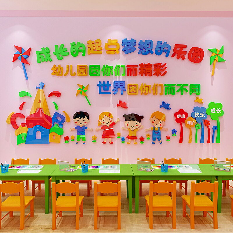 幼兒園裝飾夢想樂園3d立體墻貼班級教室布置墻貼畫早教班墻面貼紙